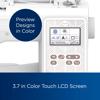 Brother PE570 embroidery machine with 3.7-inch color touchscreen displaying design preview