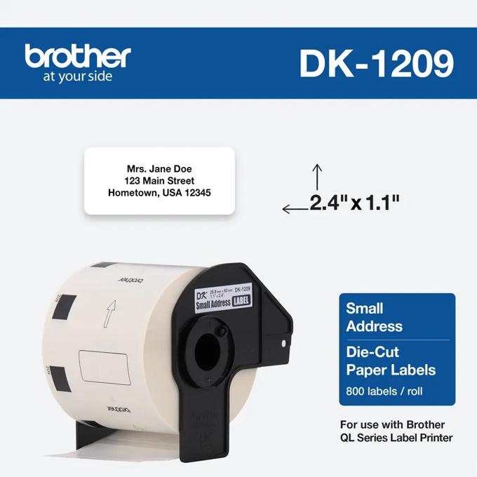 Brother DK-1209 small address die-cut paper labels roll for QL series label printer
