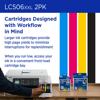 Brother LC506XXL high-yield ink cartridges with all-in-one printer and front-load cartridge bay