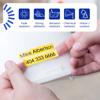Brother P-touch durable label with strong adhesive on clear tape held by hand