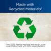 Green recycling symbol on textured background highlighting Brother CE1155 eco-friendly design