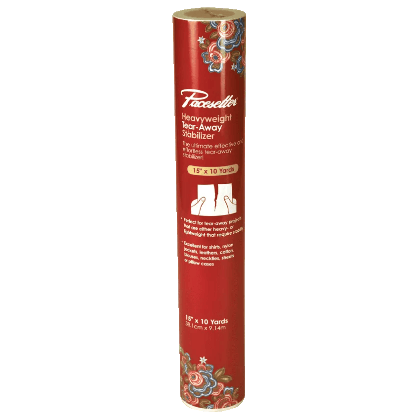 Pacesetter heavyweight tear-away stabilizer roll, 15 inches by 10 yards, red floral packaging