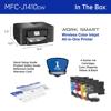Brother MFC-J1410DW wireless color inkjet all-in-one printer with starter ink cartridges