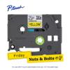 Brother P-touch TZe laminated label tape cartridge in yellow with black text, 12mm width