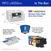 Brother MFC-J4555DW wireless color inkjet all-in-one printer with included ink cartridges