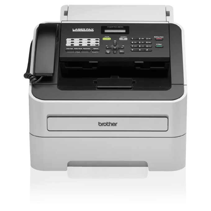 Brother FAX-2840 laser fax machine with telephone handset and control panel