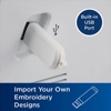 Brother embroidery machine with built-in USB port for importing custom designs