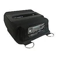 Brother portable printer in padded black carrying case with shoulder strap