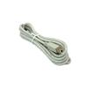 Brother printer USB cable with beige connectors coiled on white background