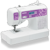 Brother XS2100 computerized sewing machine with purple floral design and LCD display