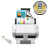 Brother compact document scanner with USB cable and 2-year warranty badge