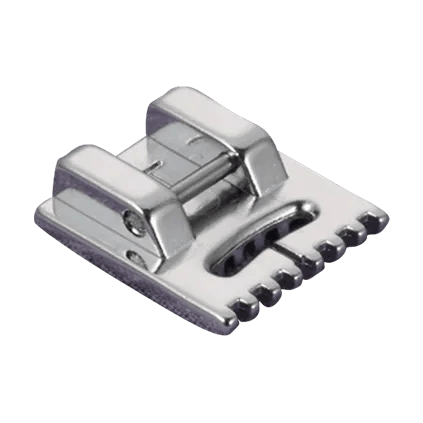 Brother pin-tuck sewing machine presser foot with metal guide and grooved sole