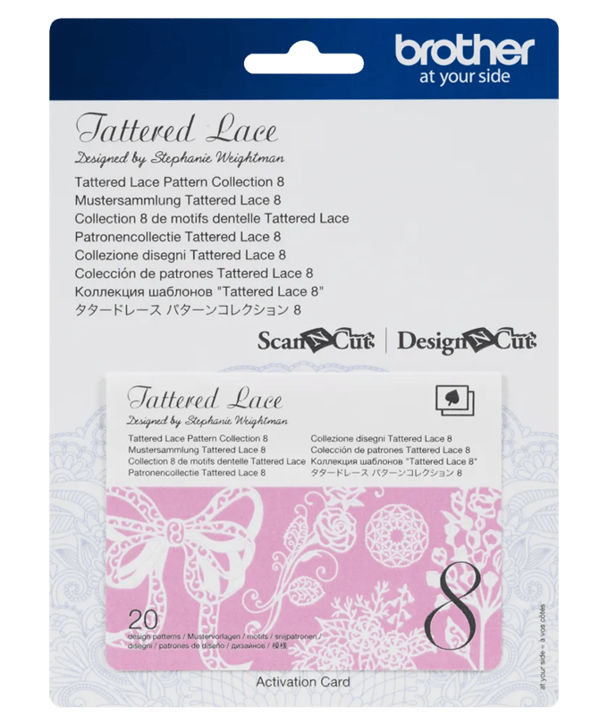 Brother Tattered Lace Pattern Collection 8 activation card for ScanNCut cutting machines