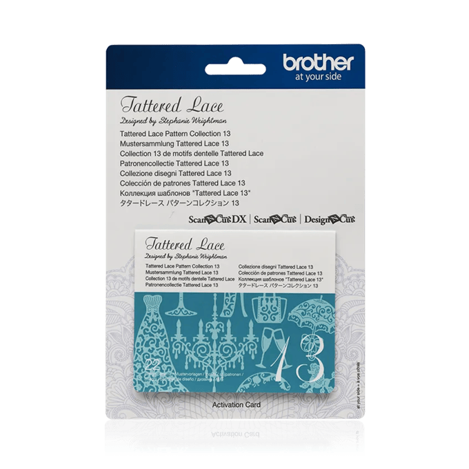 Brother Tattered Lace Pattern Collection 13 activation card with decorative lace designs