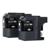 Brother LC207BK XXL high-yield black ink cartridge, two-pack