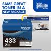Brother TN433 2-pack black toner cartridge in new genuine packaging