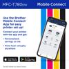 Brother MFC-T780DW all-in-one printer with Mobile Connect app interface on smartphone