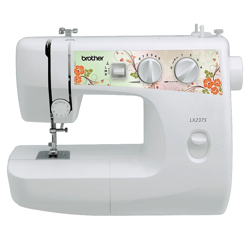 Brother LX2375 sewing machine with floral design panel and stitch selector dials