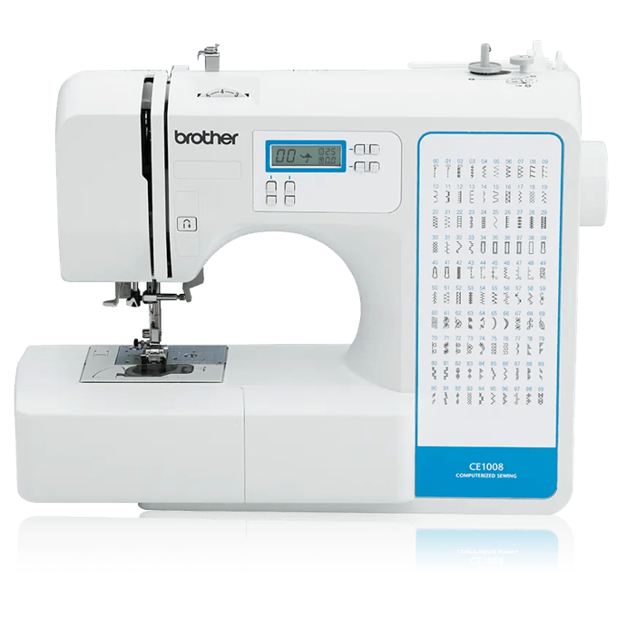 Brother CE1008 computerized sewing machine with LCD screen and 100 built-in stitches