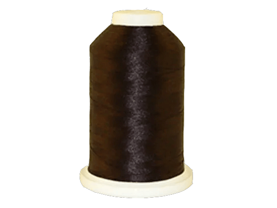Brother dark brown embroidery thread spool on white background