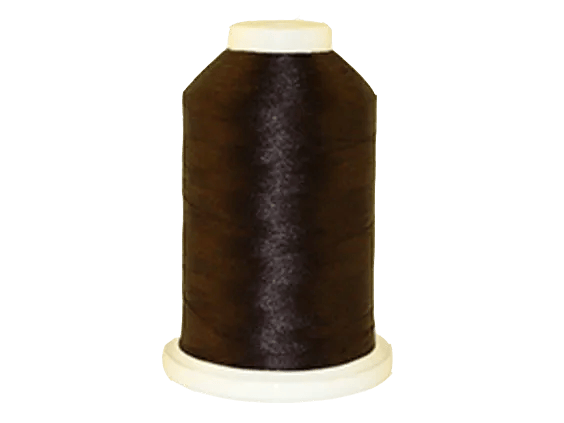 Brother dark brown embroidery thread spool on white background