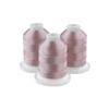 Brother embroidery thread spools in ecru pink on white cones