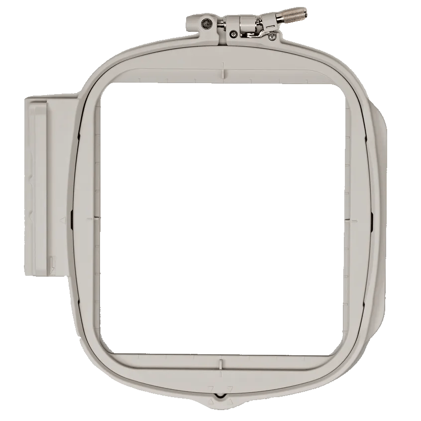 Brother embroidery hoop with square frame and adjustable clamp mechanism