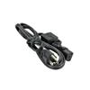 Black power cable with three-prong plug and connector for Brother printer