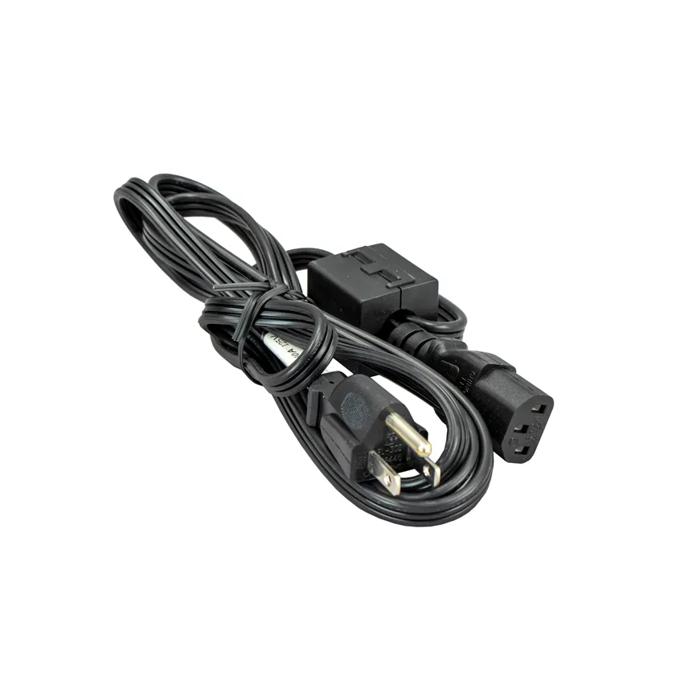 Black power cable with three-prong plug and connector for Brother printer