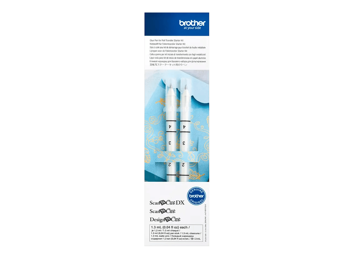 Brother glue pen for foil transfer starter kit with numbered pens and decorative foil sheets