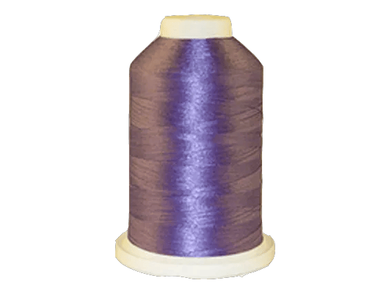 Brother embroidery thread spool in purple with glossy finish on white background