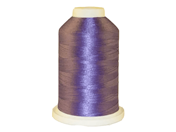 Brother embroidery thread spool in purple with glossy finish on white background