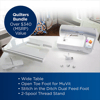Brother sewing machine with touchscreen, wide table, and quilting accessories bundle