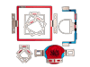 Brother embroidery machine hoops and frames in various sizes with monogram design