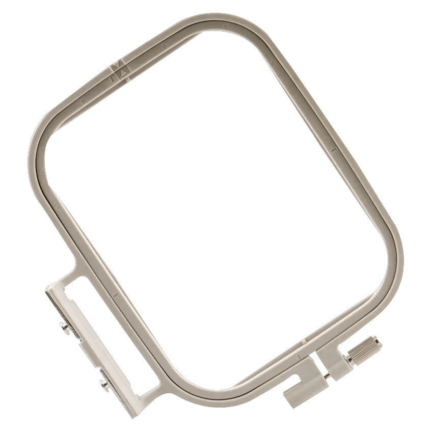 Brother embroidery hoop with adjustable tension screw for precise fabric positioning