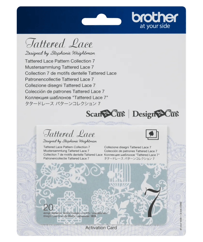 Brother Tattered Lace Pattern Collection 7 activation card for ScanNCut cutting machines
