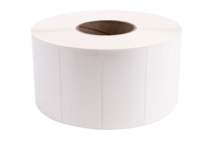 Brother white die-cut label roll on cardboard core for thermal printers