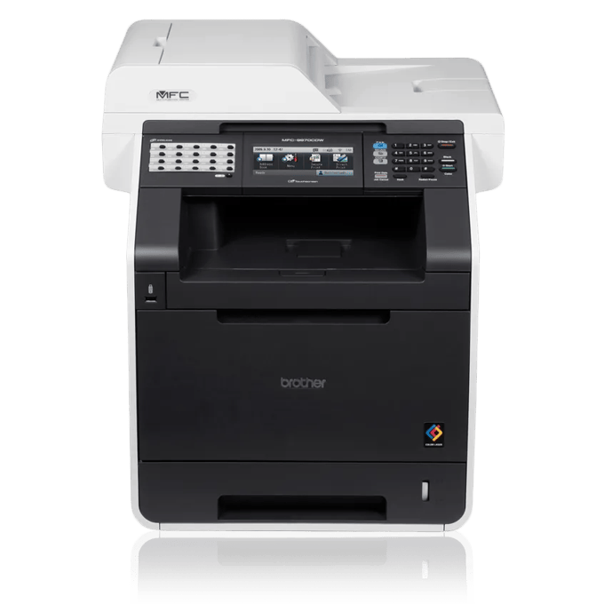 Brother MFC-9970CDW color laser all-in-one printer with touchscreen and dual paper trays