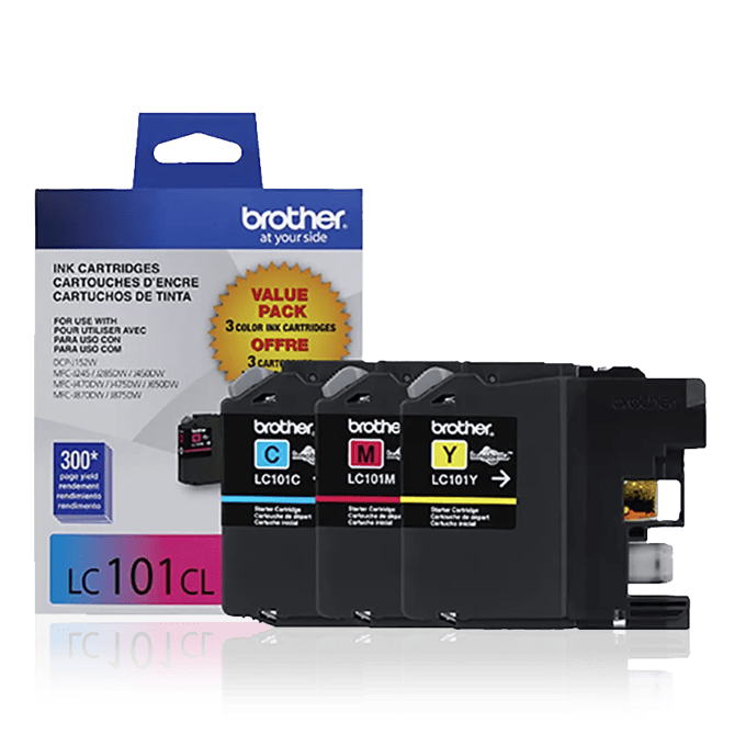 Brother LC101 3-color ink cartridge value pack for inkjet printers
