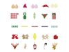 Holiday craft patterns including ornaments, Santa hat, gingerbread cookies, and snowman designs