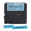 Brother Btag label tape cartridge, 12mm, black ink on light blue background