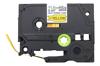 Brother HSe-631 11.2mm yellow heat-shrink tube label cartridge with black text