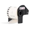 Brother DK-2251 continuous paper tape roll in black cartridge with white label