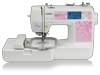 Brother PE500 embroidery machine with LCD screen and floral design hoop