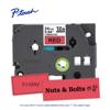 Brother P-touch TZe-451 24mm laminated tape cartridge with red labels reading Friday and Nuts & Bolts