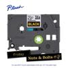 Brother P-touch TZe-334G 12mm laminated label tape cartridge with gold print on black background