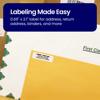 Brother address label on yellow envelope with white paper and barcode visible