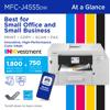 Brother MFC-J4555DW all-in-one color inkjet printer with wireless connectivity and mobile app