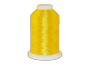 Brother yellow embroidery thread spool with white cap on cone base