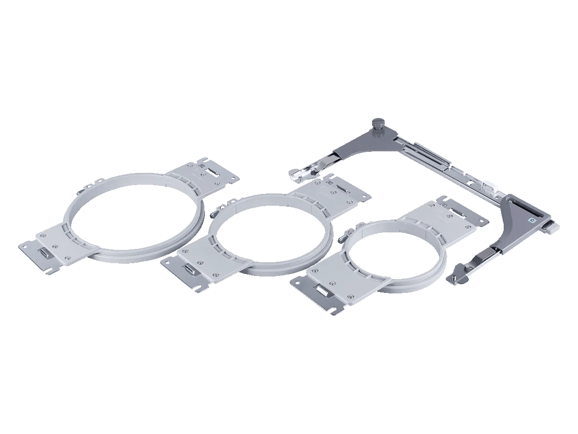 Brother embroidery hoops and sash frame set in three sizes with adjustable arms